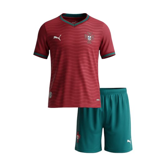 Portugal Infantil 
 Casa World Cup Futebol Camisa Conjunto (Camisa+Shorts) 2026 Vermelho