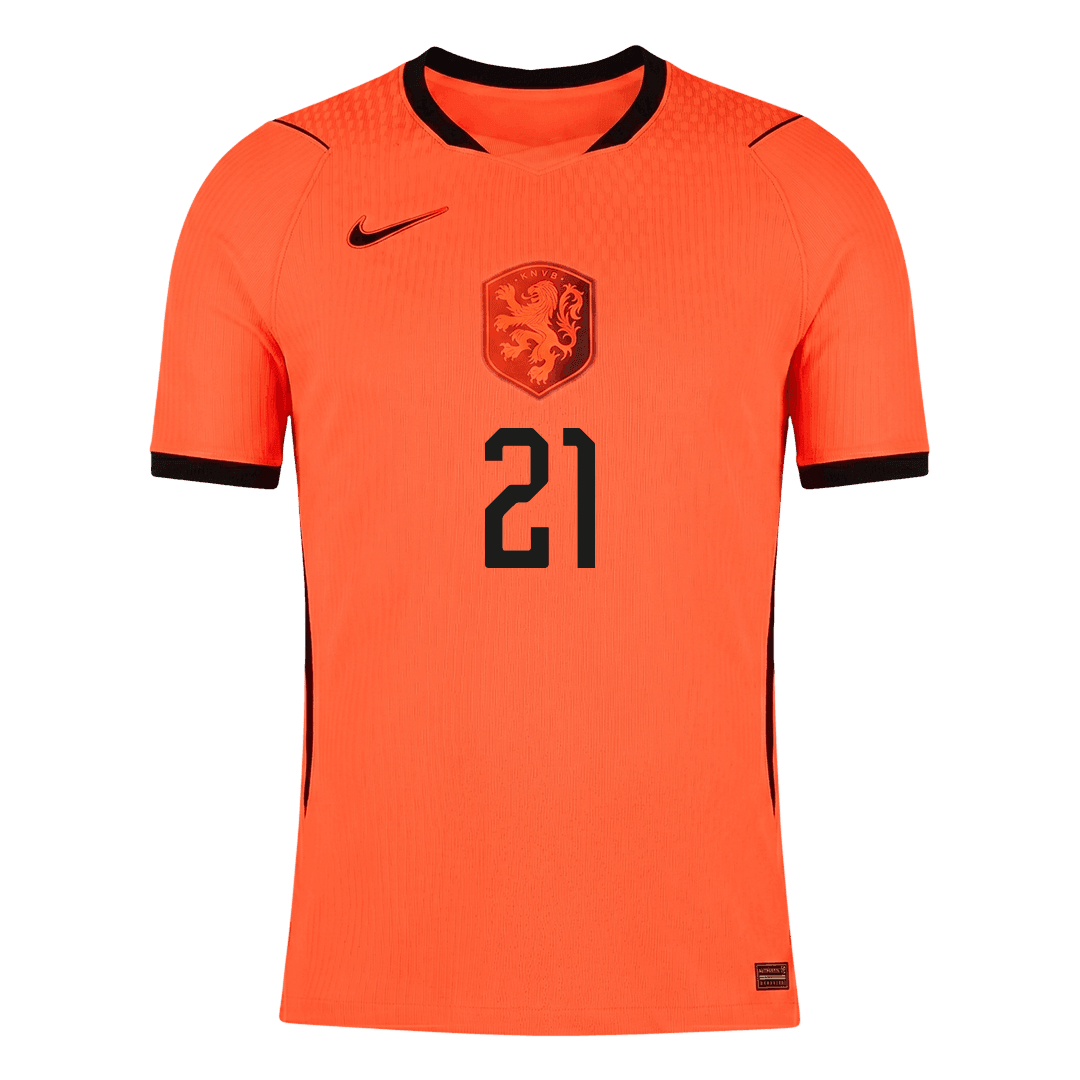 Versão do Jogador F.DE JONG #21 Netherlands Casa Copa do Mundo Futebol Camisas 2026 Laranja