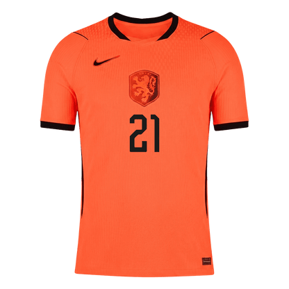 Versão do Jogador F.DE JONG #21 Netherlands Casa Copa do Mundo Futebol Camisas 2026 Laranja