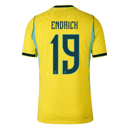 Versão do Jogador ENDRICK #19 Brazil Casa Copa do Mundo Futebol Camisas 2026 Amarelo