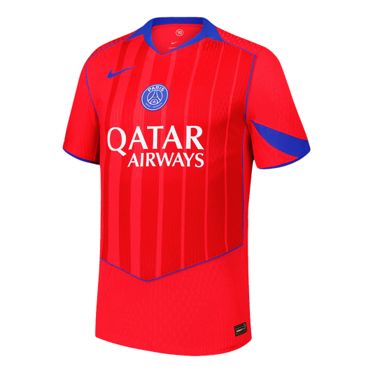 Autêntico PSG Fora Terceira Futebol Camisas 2025/26 Vermelho