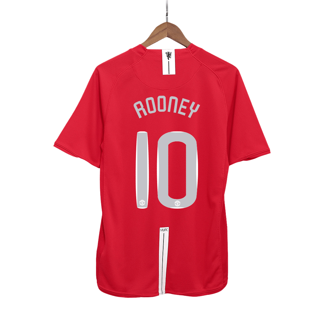 ROONEY #10 Manchester United Retro Jersey Home Camisola de futebol 2007/08 - Final da UCL