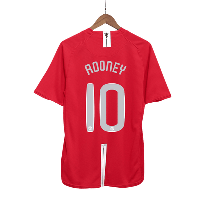 Camiseta retro de local de fútbol ROONEY #10 del Manchester United 2007/08 - Final de la UCL