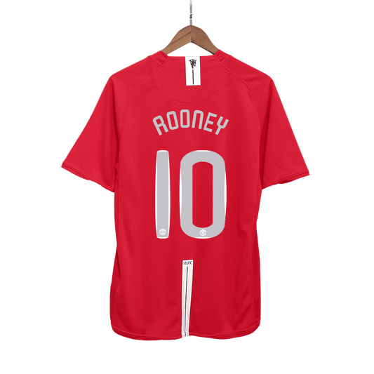 ROONEY #10 Manchester United Retro Jersey Home Camisola de futebol 2007/08 - Final da UCL