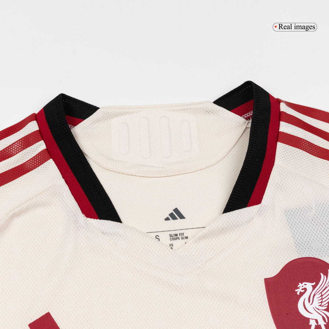 Jogador GAKPO #18 Liverpool Fora Futebol Camisas 2025/26 Branco