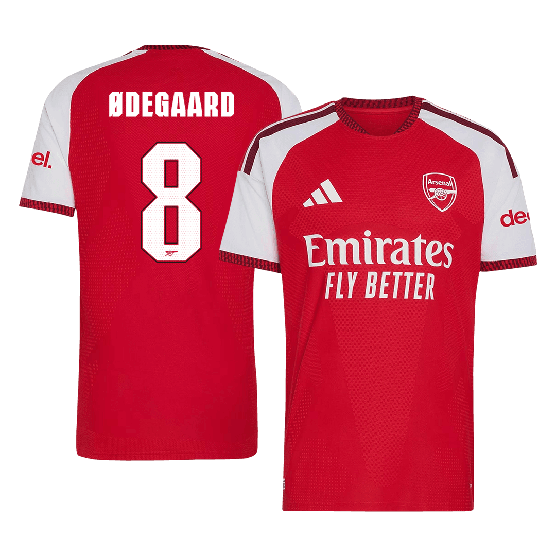 Versão do Jogador ØDEGAARD #8 Arsenal Casa Futebol Camisas 2026/27 Vermelho - UCL
