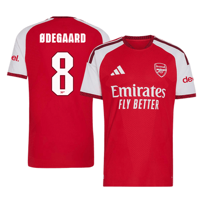 Versão do Jogador ØDEGAARD #8 Arsenal Casa Futebol Camisas 2026/27 Vermelho - UCL