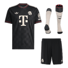 Bayern Munich Fora Terceira Camisa Conjunto(Camisa+Calções+Meias) 2025/26 Preto