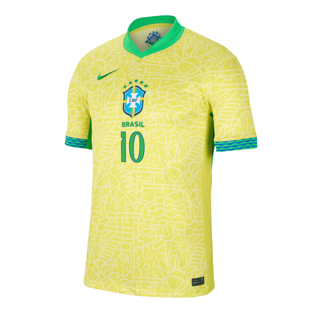 Camisola de futebol RODRYGO #10 Brasil Home personalizada 2024