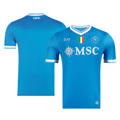 Autêntico Napoli Casa Futebol Camisas 2025/26 Azul