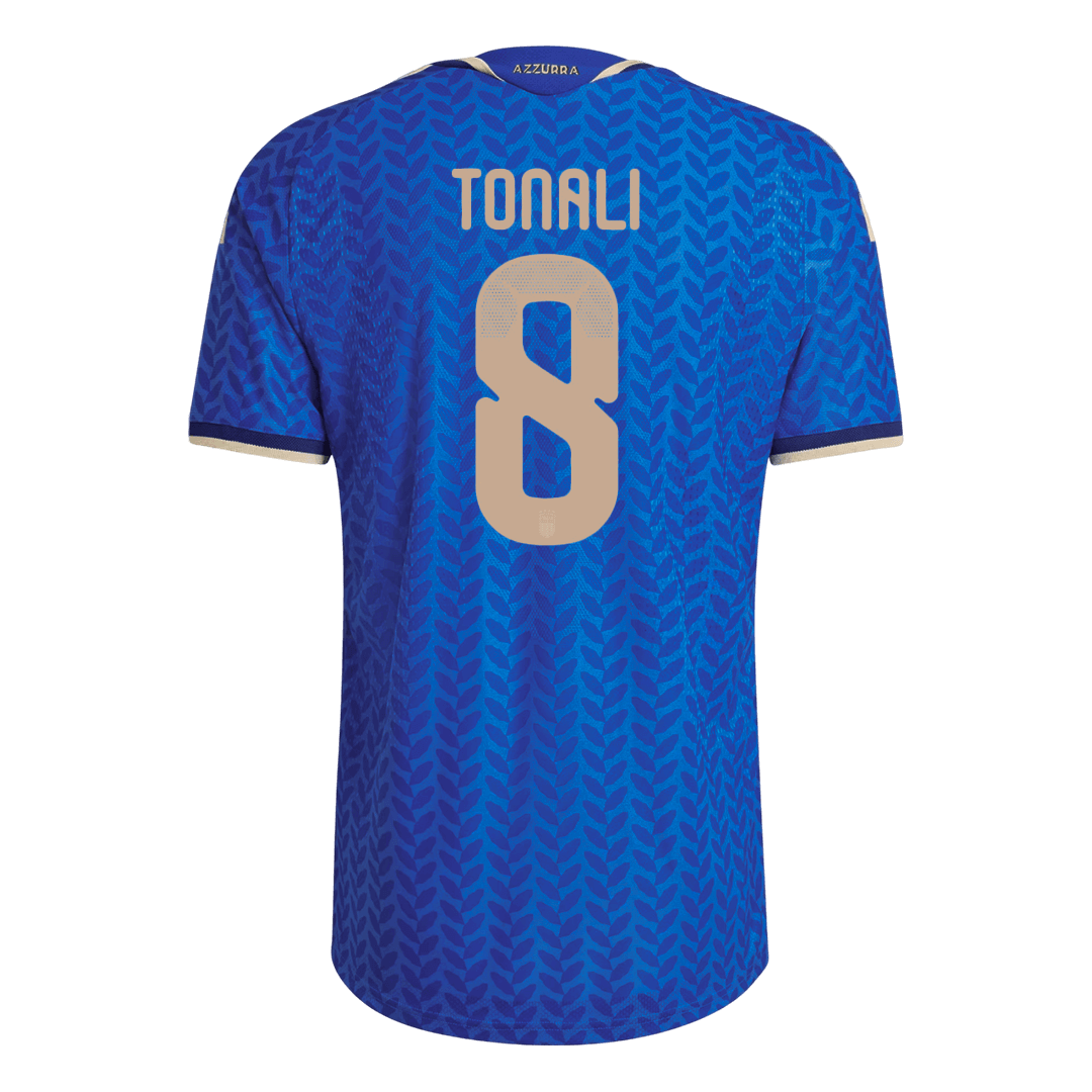 Versão do Jogador TONALI #8 Italy Casa World Cup Futebol Camisas 2026 Azul