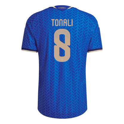 Versão do Jogador TONALI #8 Italy Casa World Cup Futebol Camisas 2026 Azul