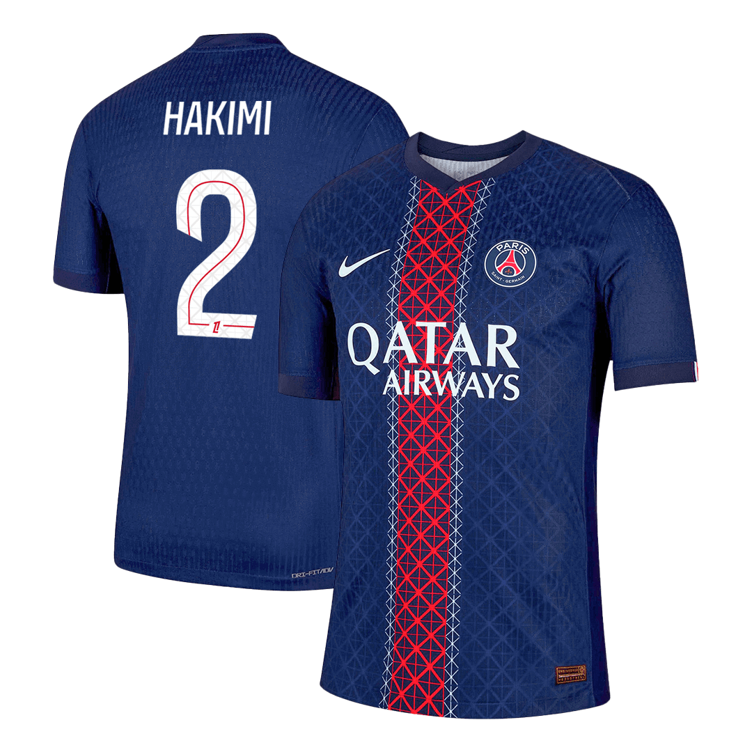 Jogador HAKIMI #2 PSG Casa Futebol Camisas 2025/26 Marinha