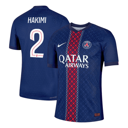 Jogador HAKIMI #2 PSG Casa Futebol Camisas 2025/26 Marinha
