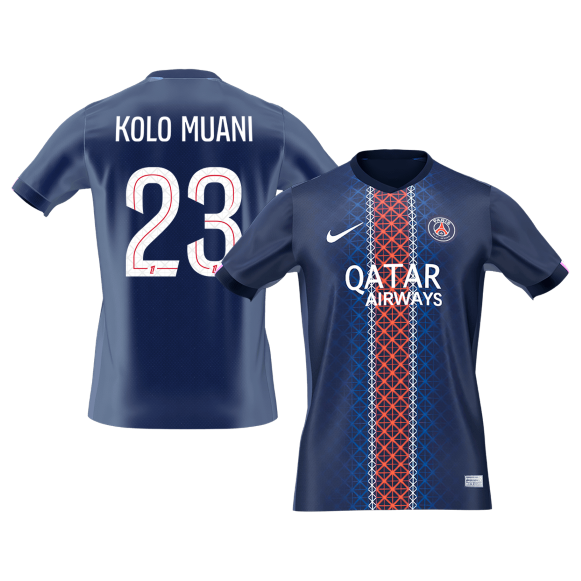 【Super Qualidade】KOLO MUANI #23 PSG
 Casa Futebol Camisa 2025/26 Marinha