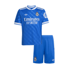 Real Madrid Infantil Fora Terceira Conjunto (Camisa + Calção) 2025/26 Azul