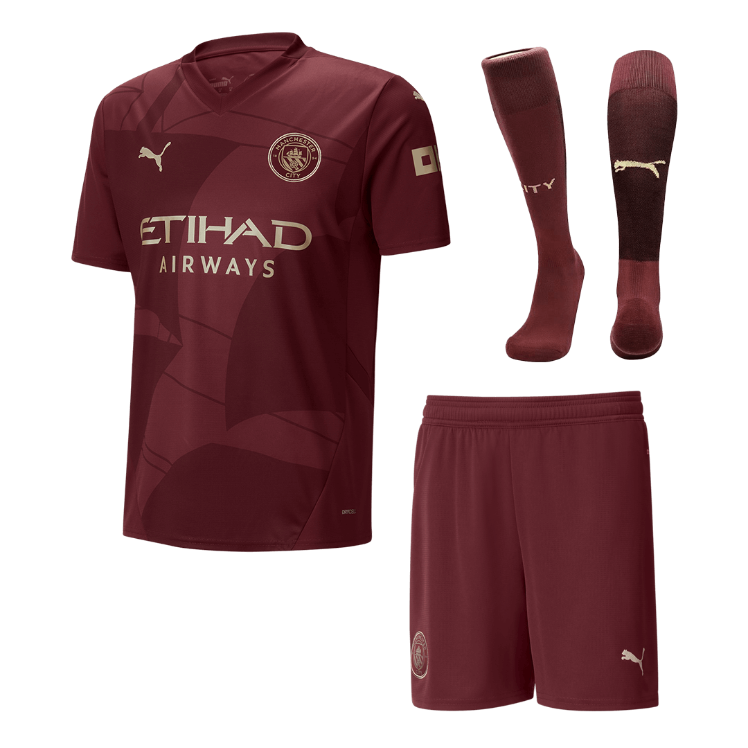 Manchester City Third Away Football Shirt Kit(Shirt+Shorts+Socks) 2024/25 Football Kit UK