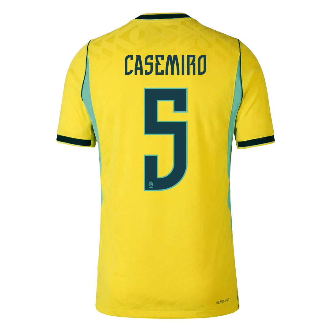 Versão do Jogador CASEMIRO #5 Brazil Casa Copa do Mundo Futebol Camisas 2026 Amarelo