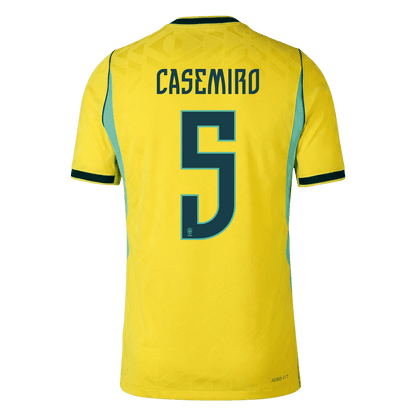 Versão do Jogador CASEMIRO #5 Brazil Casa Copa do Mundo Futebol Camisas 2026 Amarelo