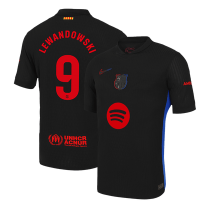 Camisola de futebol LEWANDOWSKI #9 autêntica do Barcelona, camisola alternativa 2024/25, logótipo do Spotify sem texto