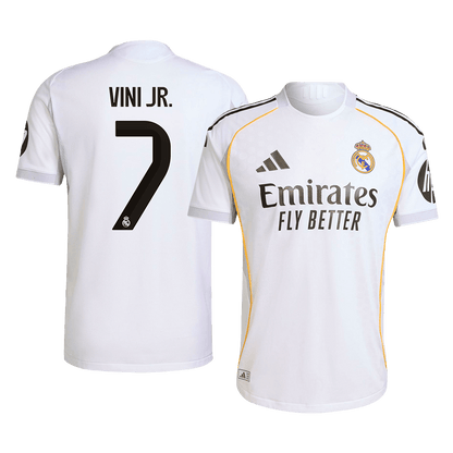 Autêntico VINI JR. #7 Real Madrid Casa Futebol Camisas 2025/26 Branco