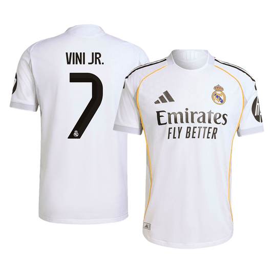 Autêntico VINI JR. #7 Real Madrid Casa Futebol Camisas 2025/26 Branco