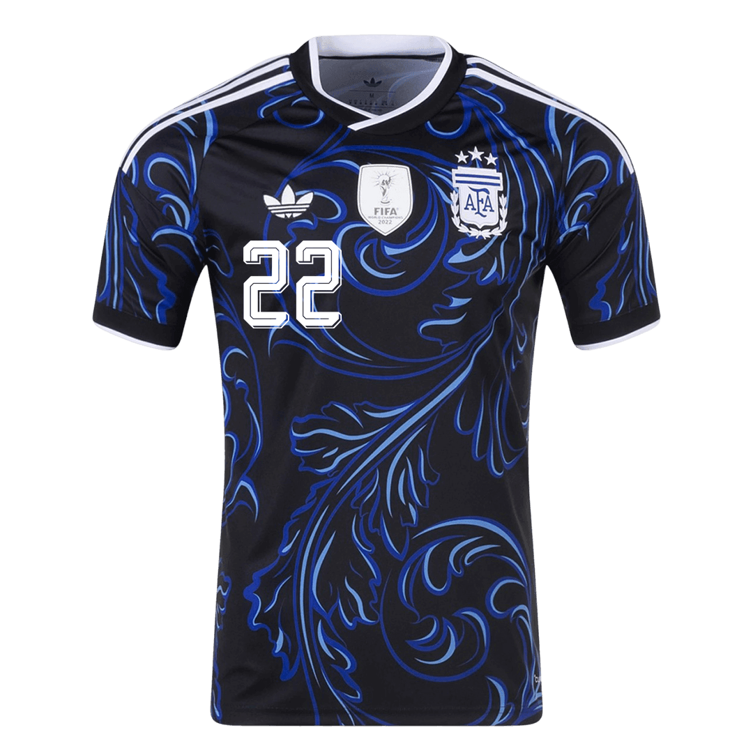 L. MARTÍNEZ #22 Argentina Fora Copa do Mundo Camisa 2026 Preto