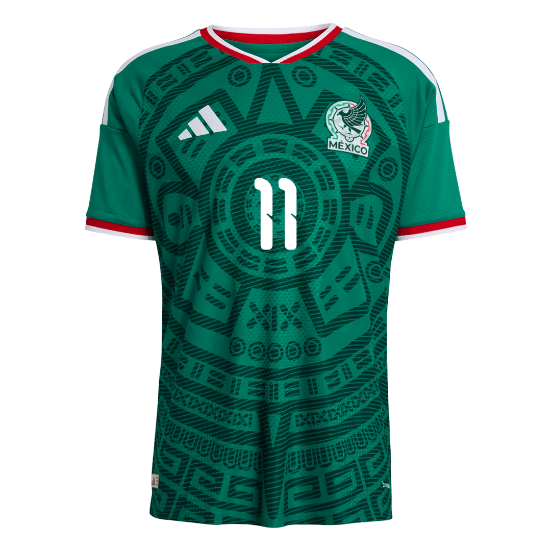 Versão do Jogador S.GIMENEZ #11 Mexico Casa World Cup Futebol Camisas 2026 Verde