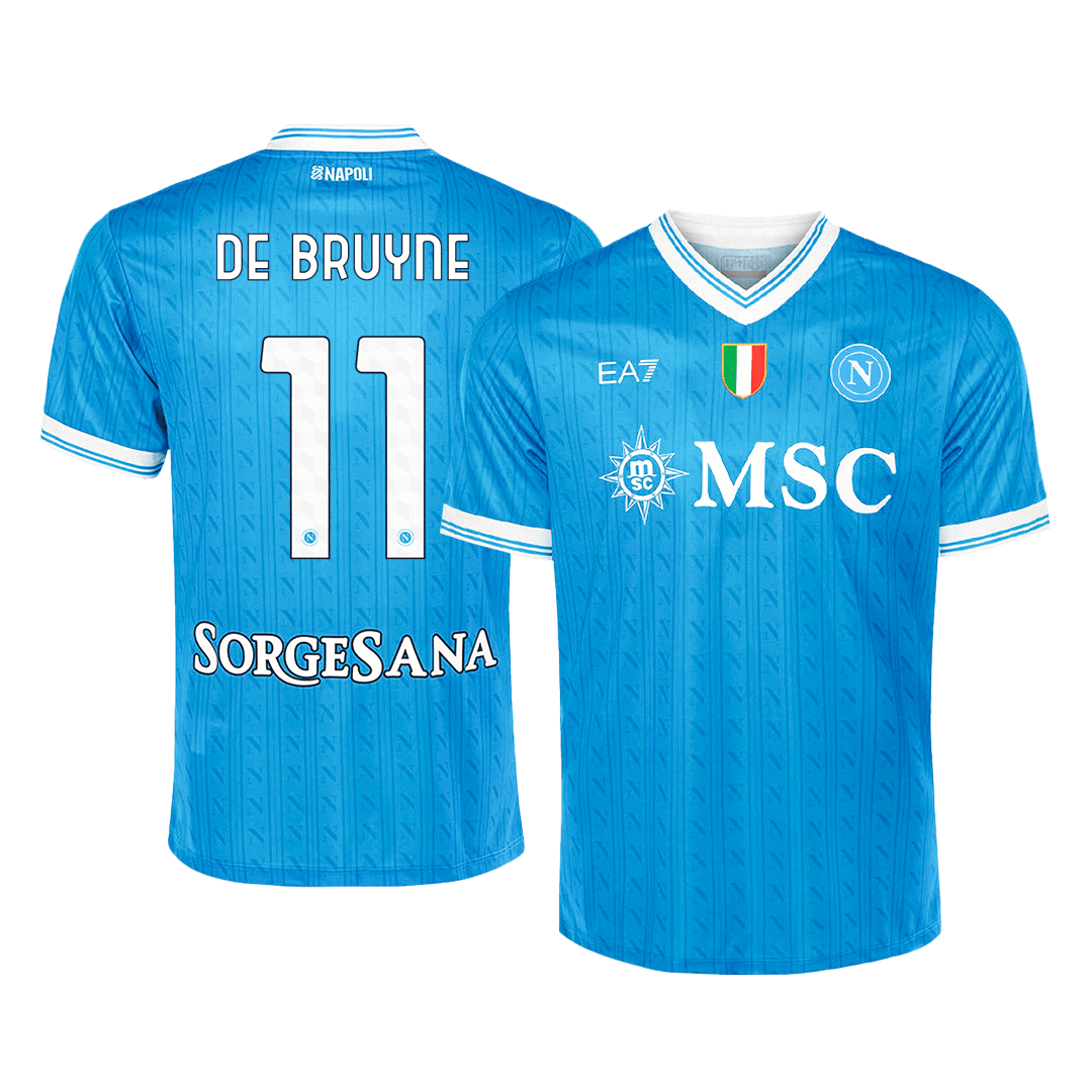 DE BRUYNE #11 Napoli Casa Camisa 2025/26- Azul