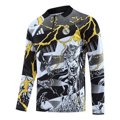 Real Madrid Zíper Moletom Conjunto (Top+Calças) 2025/26 Preto