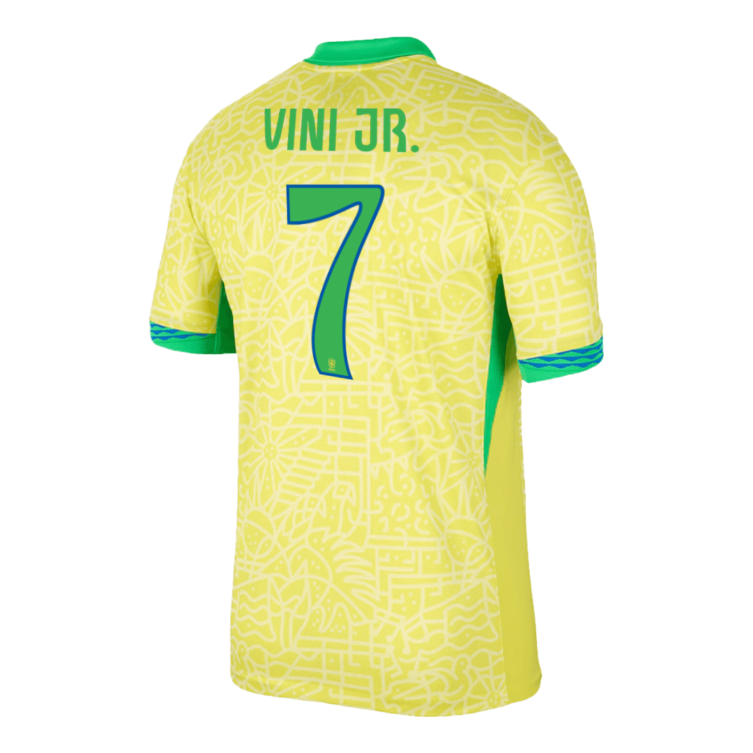 VINI JR. Camisola de futebol do Brasil no 7 Home personalizada 2024