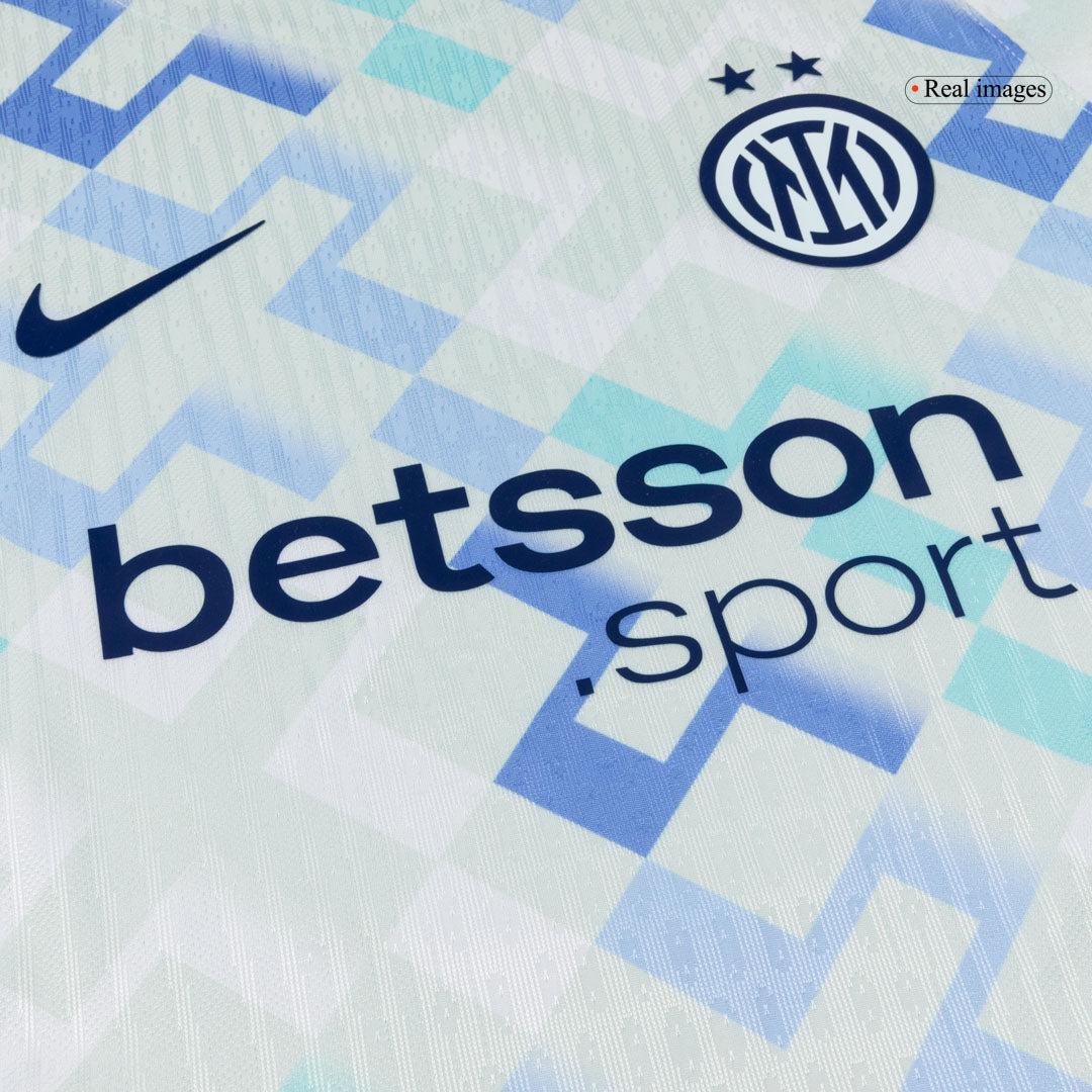 Autêntico DUMFRIES #2 Inter Milan Fora Futebol Camisas 2025/26 Azul