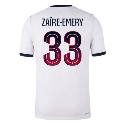 Versão do Jogador ZAÏRE-EMERY #33 PSG Fora Futebol Camisas 2026/27 Branco