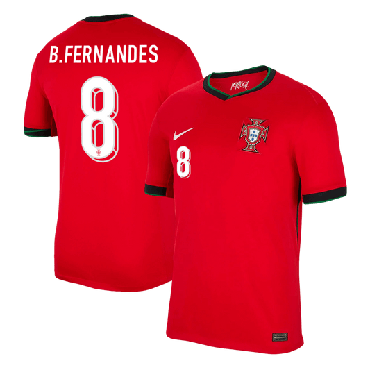 Portugal Camisola Custom B.FERNANDES #8 Camisola Futebol Home 2024