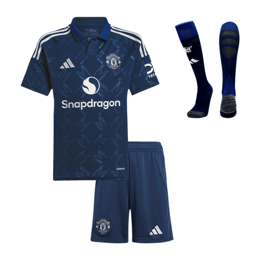 Kid's Manchester United Away Football Shirt Kit (Shirt+Shorts+Socks) 2024/25 Football Kit UK