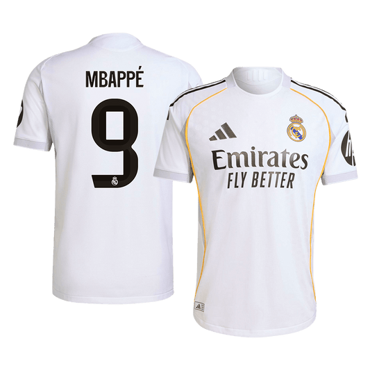 Autêntico MBAPPÉ #9 Real Madrid Casa Futebol Camisas 2025/26 Branco