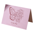 Custom Butterfly Lovely Day Anniversary Card Pink