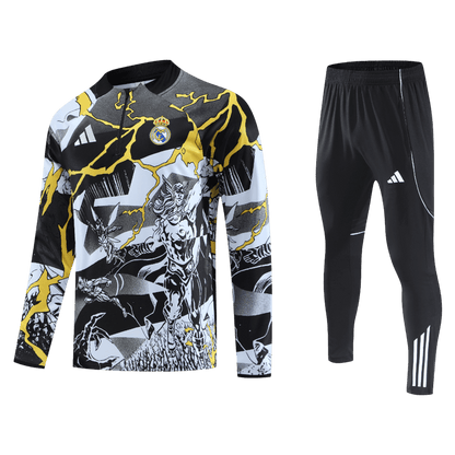 Real Madrid Infantil Zíper Moletom Conjunto (Top+Pants) 
 2025/26 Preto