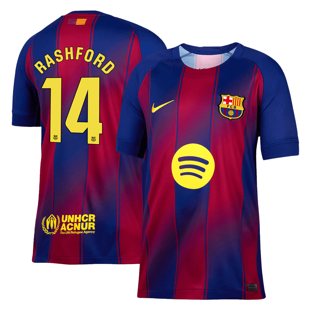 RASHFORD #14 Barcelona Casa Camisa 2025/26- Vermelho&Azul
