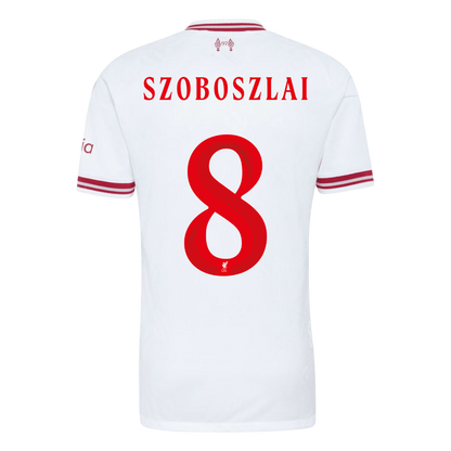 Versão do Jogador SZOBOSZLAI #8 Liverpool Fora Futebol Camisas 2026/27 Branco - UCL