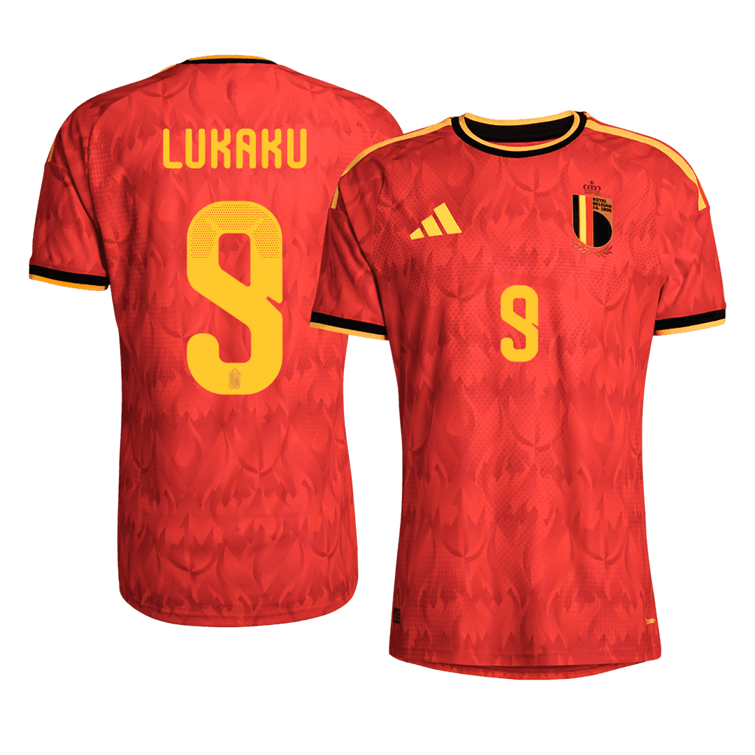 Versão do Jogador LUKAKU #9 Bélgica Casa Copa do Mundo Futebol Camisas 2026 Vermelho