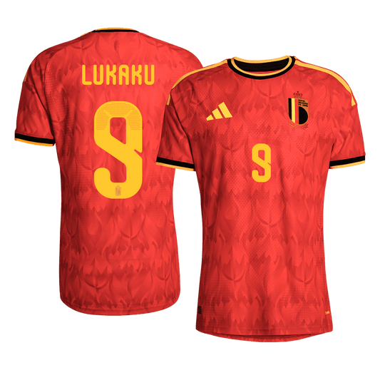 Versão do Jogador LUKAKU #9 Belgium Casa Copa do Mundo Futebol Camisas 2026 Vermelho