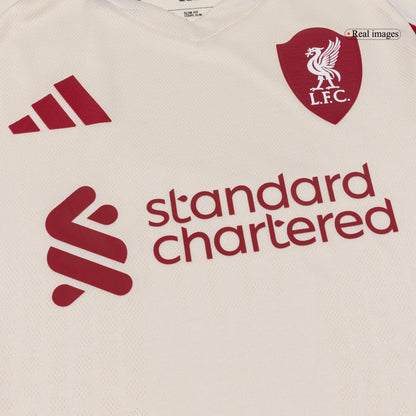 Autêntico ISAK ##9 Liverpool Fora Futebol Camisas 2025/26 Branco