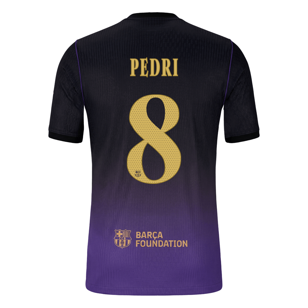 Versão do Jogador PEDRI #8 Barcelona Fora Futebol Camisas 2026/27 - UCL