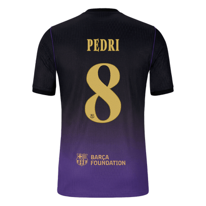Versão do Jogador PEDRI #8 Barcelona Fora Futebol Camisas 2026/27 - UCL