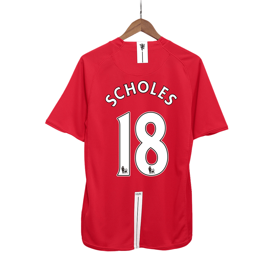 SCHOLES #18 Manchester United 2007/08 Retro Football Shirt