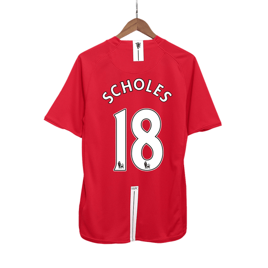 Camisola de futebol retro SCHOLES #18 Manchester United 2007/08