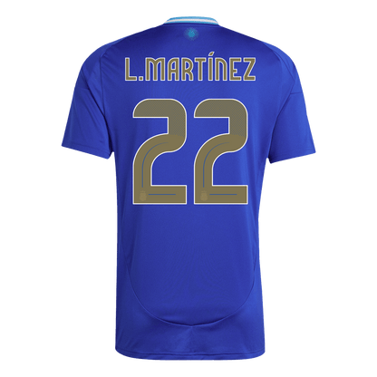 Camisola de futebol argentina L. MARTINEZ #22 Away personalizada 2024