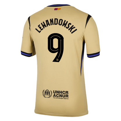 LEWANDOWSKI #9 Barcelona Fora Camisa 2025/26- Amarelo - UCL