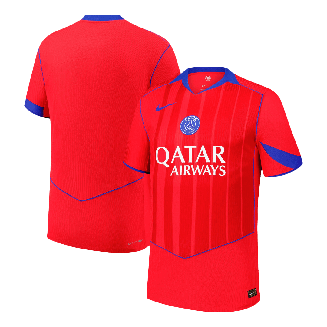 Autêntico PSG Fora Terceira Futebol Camisas 2025/26 Vermelho